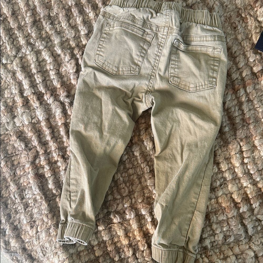 Kids Tan Jogger Pants - Cat & Jack Size 2T - Boys Drawstring Joggers - Picture 2 of 4